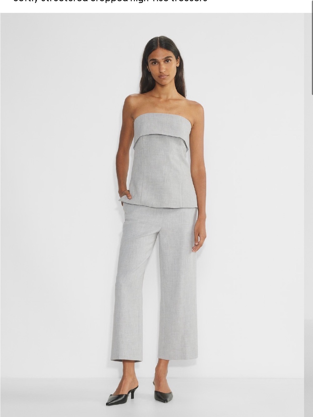 Aritzia Babaton Agency Cropped Pants - Heather Chrome